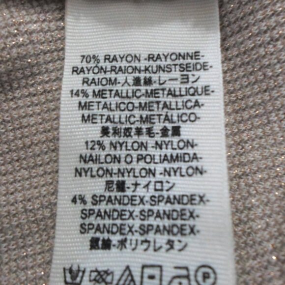 Free People Glam Pink Beige Metallic Turtleneck Top - Picture 6 of 6